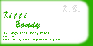 kitti bondy business card